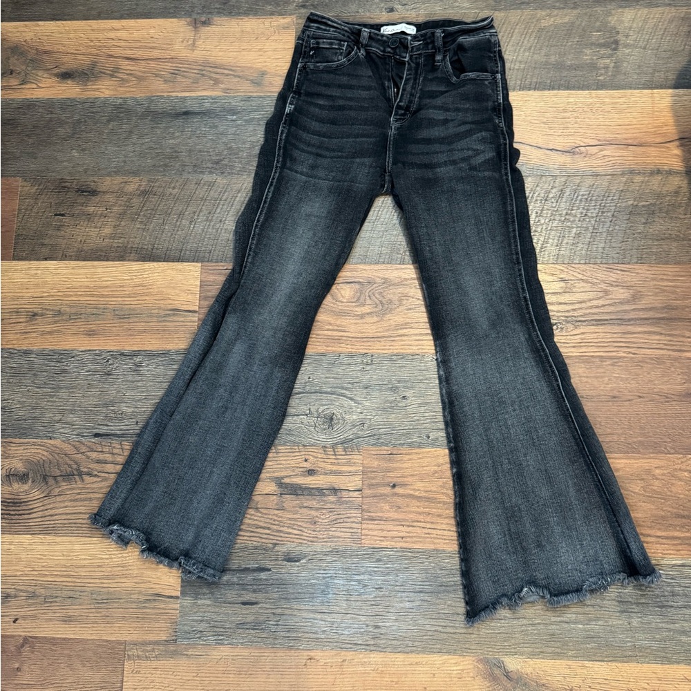 Women's Kan Can Black Flare Jeans